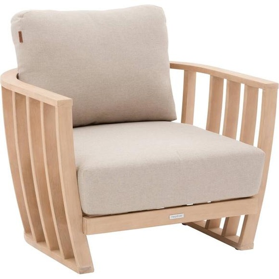 Fauteuil de salon jardin LEMINDO Eucalyptus   Beige certifié FSC®, Polyester Hespéride