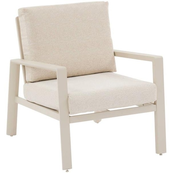 Fauteuil de salon jardin LUZANE Argile Aluminium traité époxy, Polyester recyclé Hespéride