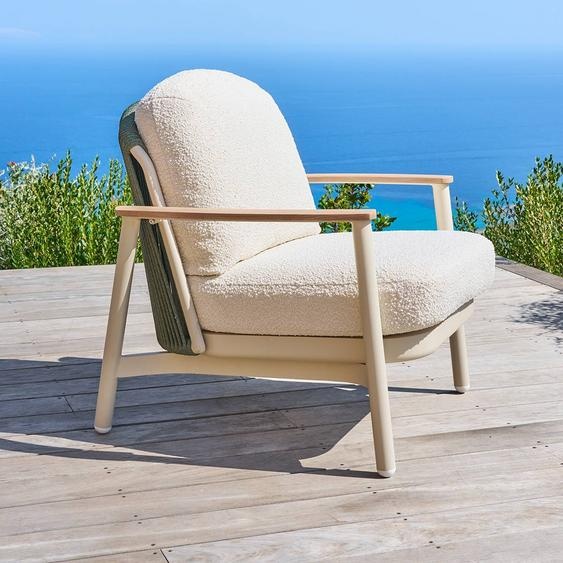 Fauteuil de salon jardin MYLORE Argile Aluminium traité époxy, Polyester recyclé, Hespéride