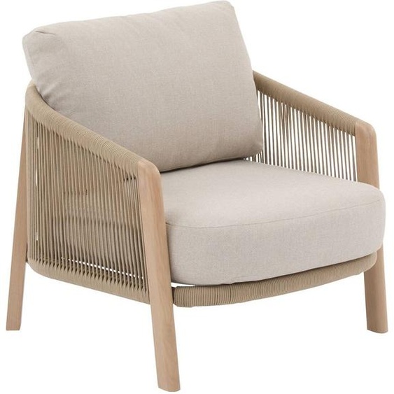 Fauteuil de salon jardin NELORA Beige Oléfine, Aluminium traité époxy Hespéride