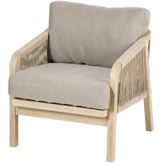 Fauteuil de salon jardin PAPOUASIE Taupe   Acacia certifié FSC®, Polyester Hespéride
