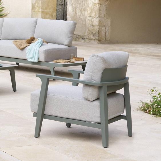 Fauteuil de salon jardin PULPY Vert laurier Aluminium traité époxy, Polyester Hespéride