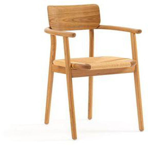 Fauteuil de table chêne massif et tressage, Pipo