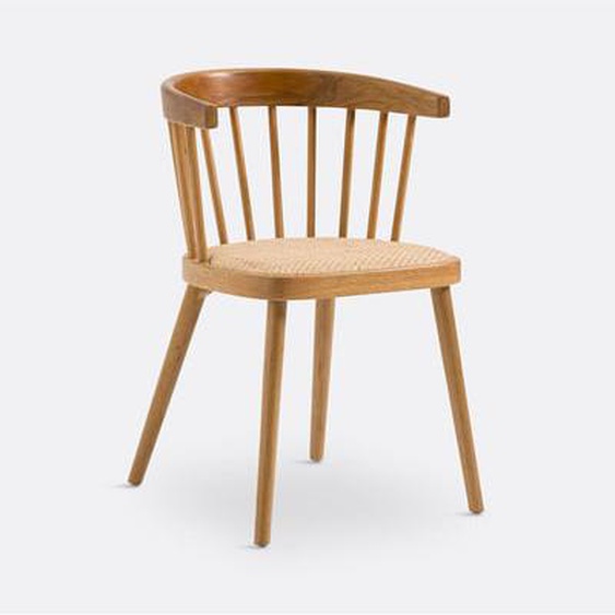 Fauteuil de table chêne/rotin Portman