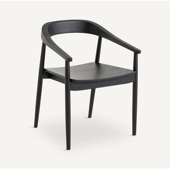 Fauteuil de table chêne teinté noir, Galb