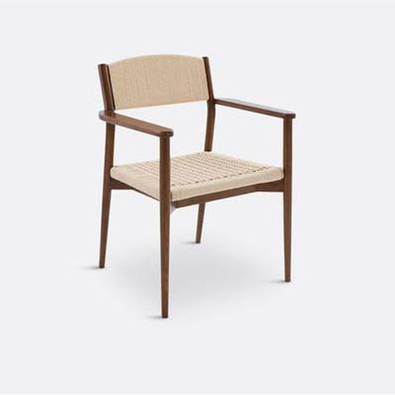 Fauteuil de table frêne massif et tressage, Dorau