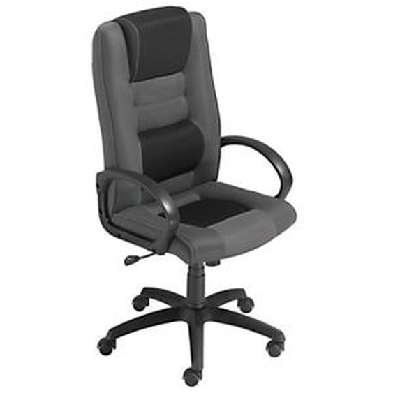 Fauteuil direction Capital Confort Polyester Gris Noir Hauteur réglable - Accoudoir Dossier Roulette