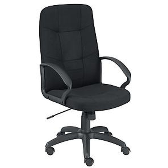 Fauteuil direction LÉO CONFORT 2 en tissu avec accoudoirs - Noir