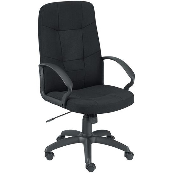 Fauteuil direction LÉO CONFORT 2 en tissu avec accoudoirs - Noir