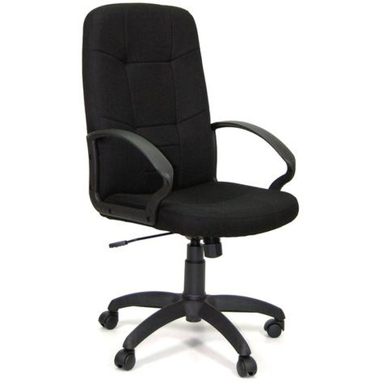 Fauteuil direction LÉO CONFORT 3 en tissu avec accoudoirs - Noir