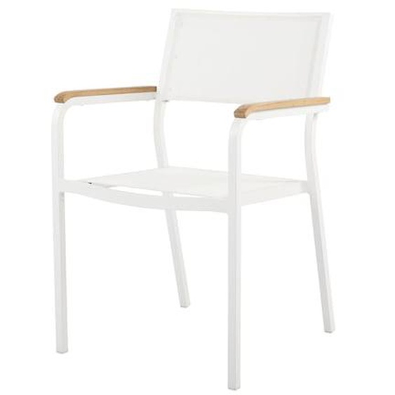Fauteuil empilable Lux Alu - blanc