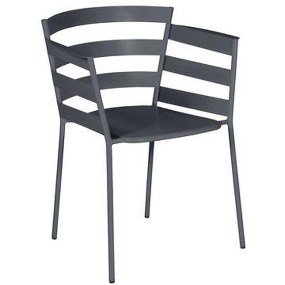 Fauteuil empilable Rythmic métal gris noir - Fermob