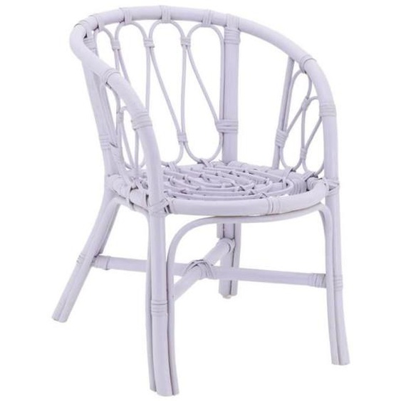 Fauteuil enfant en rotin teinté violet