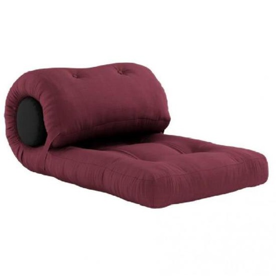 Fauteuil futon convertible - INSIDE 75 - WRAP - Bordeaux - 1 place - Matelas mousse 70x200 cm