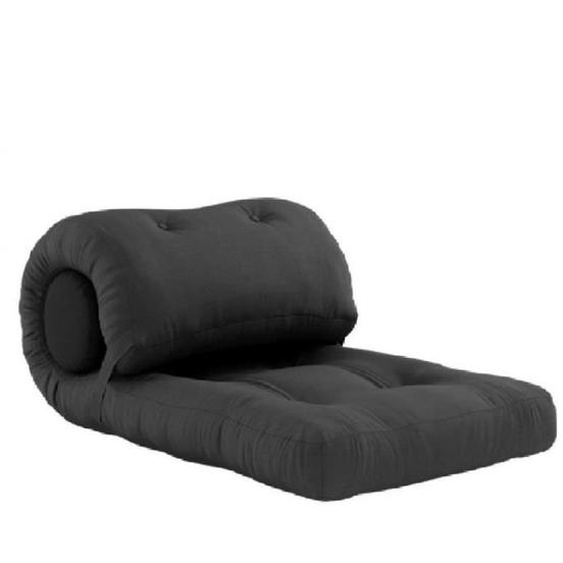 Fauteuil futon convertible - INSIDE 75 - WRAP - Gris foncé - 1 place - Matelas inclus