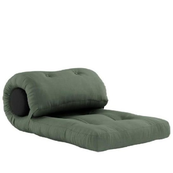 Fauteuil futon convertible INSIDE 75 - WRAP - Vert olive - Matelas mousse - 1 place