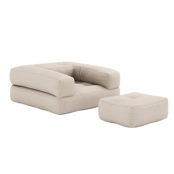 Fauteuil futon standard convertible MINI CUBE couleur beige