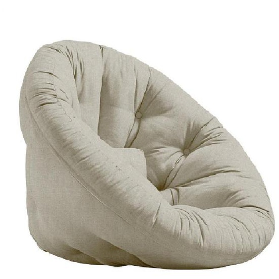 Fauteuil futon standard convertible NIDO CHAIR couleur lin