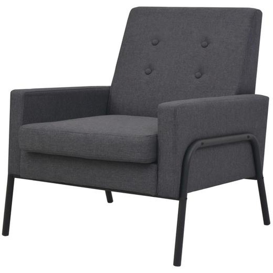 Fauteuil Gris foncé Acier et tissu