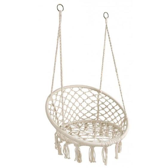 Fauteuil hamac - Marque inconnue - Modèle inconnu - Coton et métal - Ø 80 cm - Franges