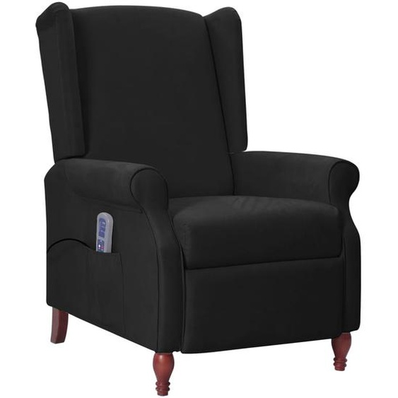 Fauteuil de massage inclinable Noir Tissu