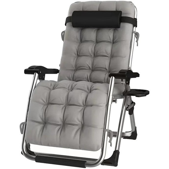 Fauteuil inclinable, design pliable, aluminium léger, gris