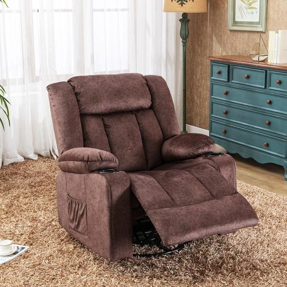 Fauteuil inclinable en tissu COMHOMA avec fonction inclinable, fauteuil inclinable avec fonction bascule, fauteuil TV capacité de charge jusquà 150 k