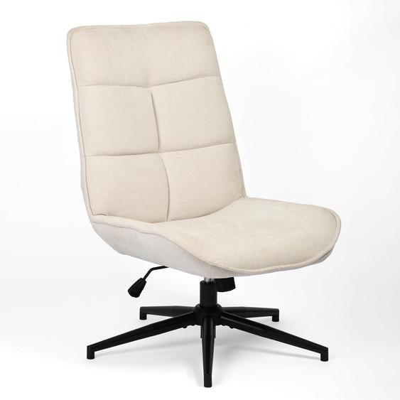 Fauteuil inclinable et relaxant, revêtement en velours, couleur beige, dimensions 61x67x89-95 cm