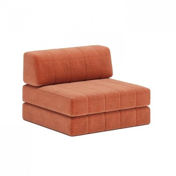 Fauteuil lit COZYPAD couchage 104x208x20cm tissu esina rust orange