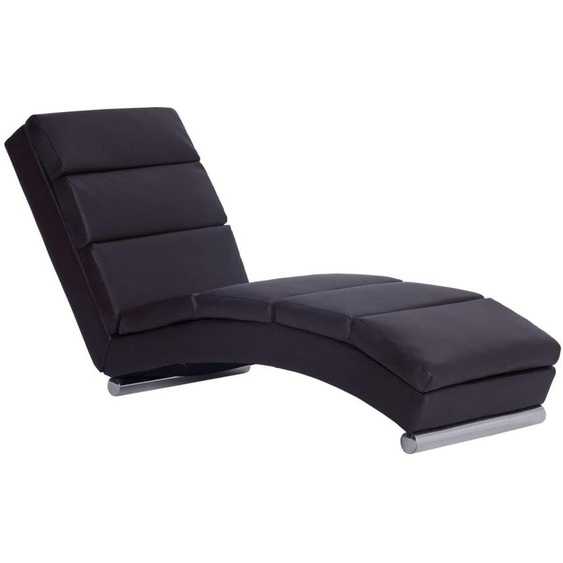 Fauteuil long - Chaise longue - Fauteuil de jardin - Fauteuil relax - Design ergonomique - Revêtement en similicuir, couleur marron