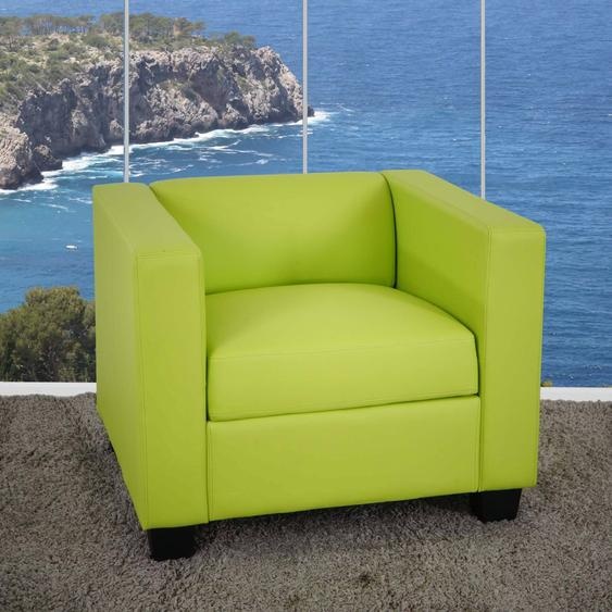 Fauteuil Lounge chair Lille ~ simili cuir, vert clair