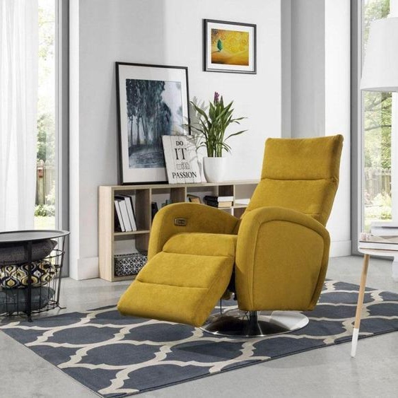 Fauteuil Lounge Designer Chaise Coussin Canapé 1 place Relax Pivotant Tissu TV