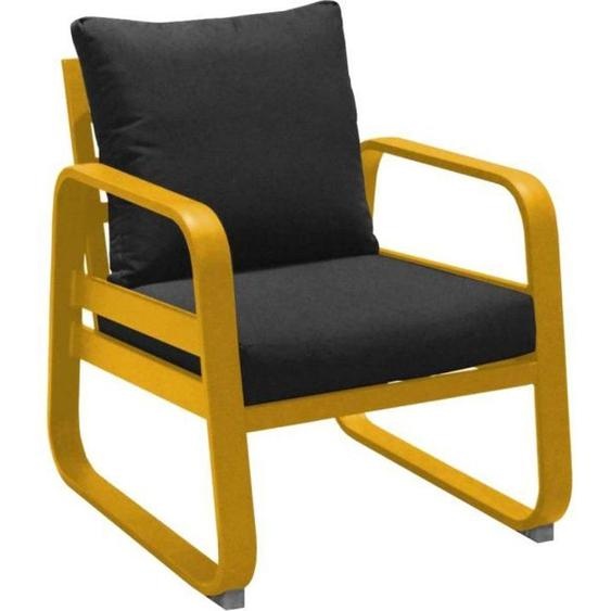 Fauteuil lounge - PROLOISIRS - Tonio Miel - Aluminium - Tissu déperlant - Confort optimal