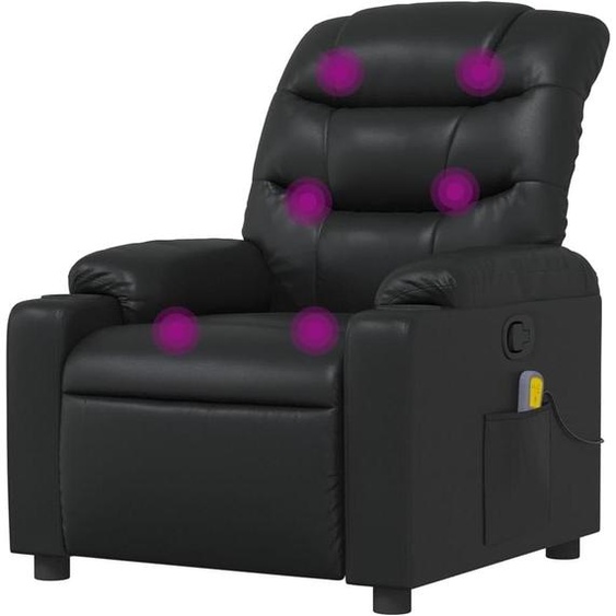 Fauteuil massant - Fauteuil de relaxation - Détente à domicile - 6 points de vibration - 755 cm de large - Noir