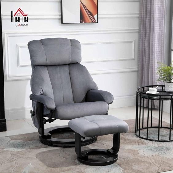 Fauteuil massant - Fauteuil TV - Fauteuil de relaxation - Gris - 10 points de massage vibrants