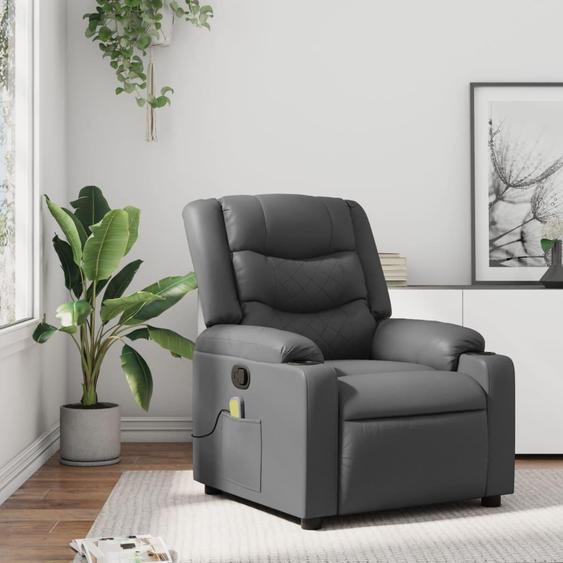 Fauteuil massant Relax gris similicuir - Fauteuil TV & Relax 2025 Nouveau9224320 1parcel