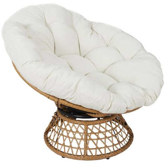 Fauteuil Noli pied rotatif 360° avec coussin - Blanc