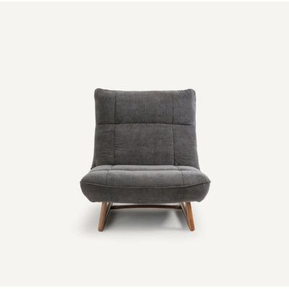 Fauteuil noyer et tissu velours côtelé, Lafar