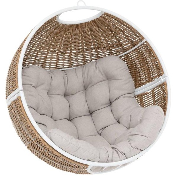Fauteuil oeuf suspendu ORBIANA Taupe   Blanc Acier traité époxy, Polyester Hespéride