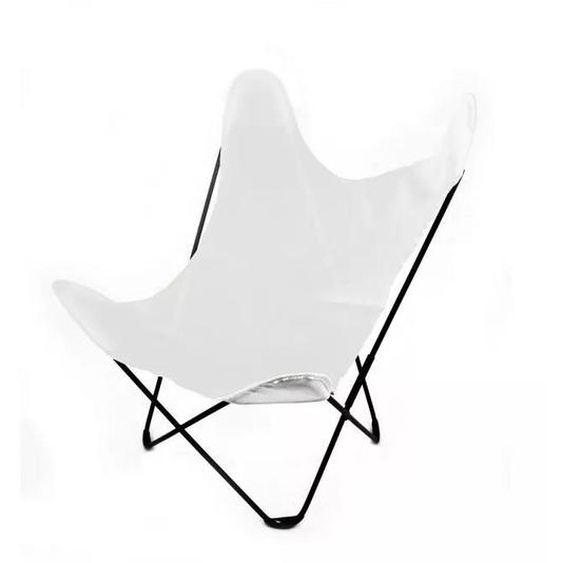 Fauteuil Papillon en coton coloré Blanc 90 cm