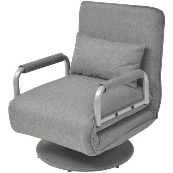 Fauteuil pivotant et canapé-lit Gris clair Tissu