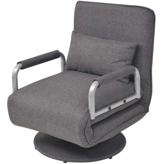 Fauteuil pivotant et canapé-lit Gris foncé Tissu