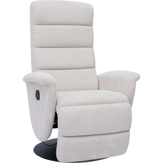 Fauteuil pivotant relax manuel en tissu chenille beige NELSON
