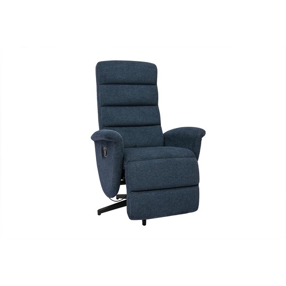 Fauteuil pivotant relax manuel en tissu chenille bleu foncé NELSON