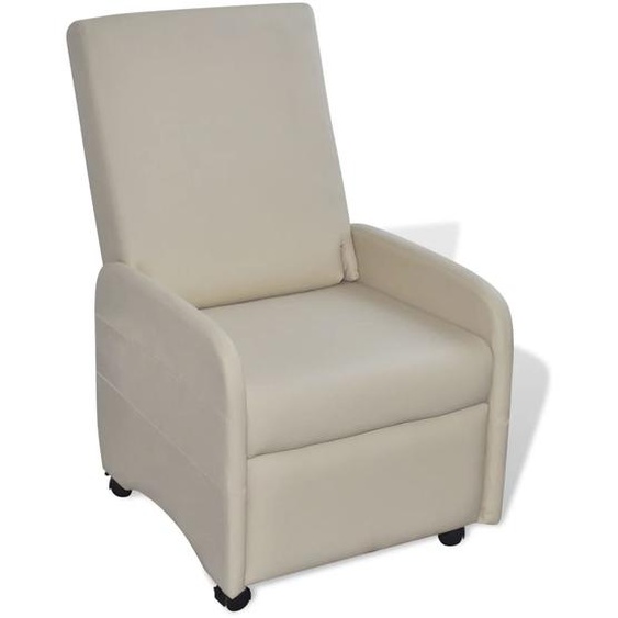 Fauteuil pliable Crème Similicuir