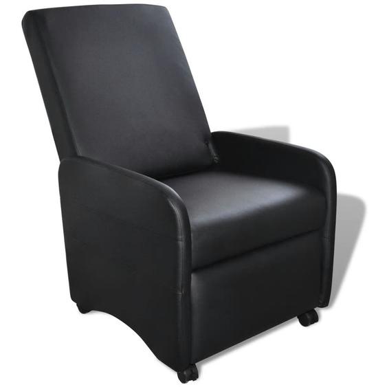 Fauteuil pliable Noir Similicuir