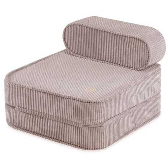 Fauteuil Pliable pour Bébé Enfants pour la Chambre dEnfant 2en1 MISIOO Velours Côtelé Beige 65x60x40 cm