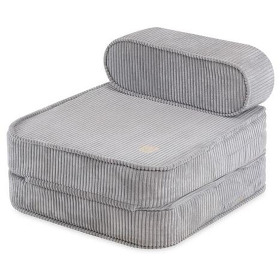 Fauteuil Pliable pour Bébé Enfants pour la Chambre dEnfant 2en1 MISIOO Velours Côtelé Gris 65x60x40 cm