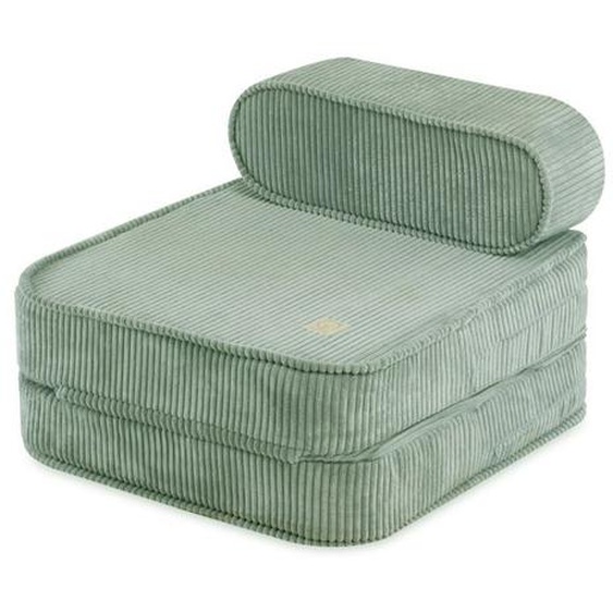 Fauteuil Pliable pour Bébé Enfants pour la Chambre dEnfant 2en1 MISIOO Velours Côtelé Vert 65x60x40 cm