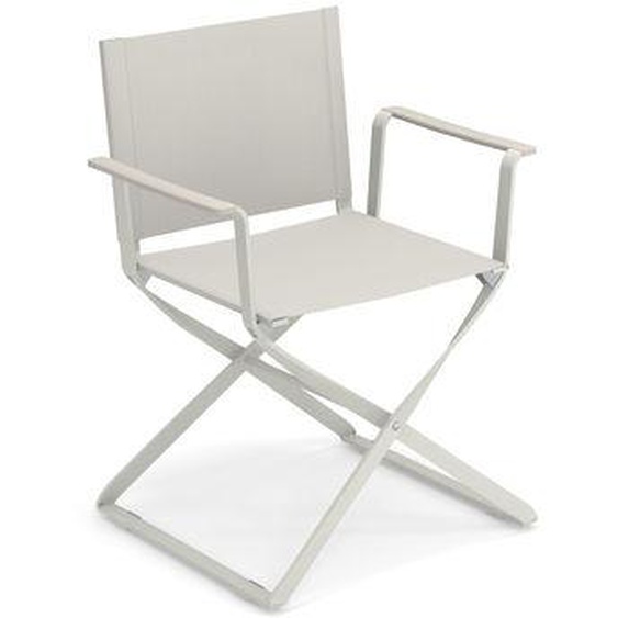 Fauteuil pliant Ciak tissu blanc / Accoudoirs ABS - Emu